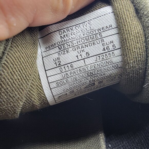Merrell Rant Edge Mens 12 Dark Olive Green Casual Shoes Outdoors Comfort J72555 main image 11